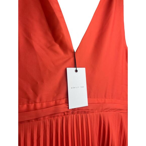 Adelyn Rae Sharkbite Pleated Cocktail Dress | Womens L, Orange, Ombre Blue NEW - Picture 11 of 11